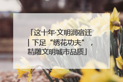 这十年·文明润宿迁｜下足“绣花功夫”，精雕文明城市品质