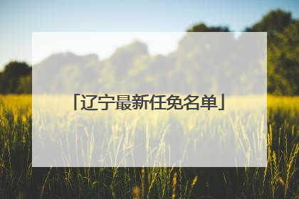 辽宁最新任免名单