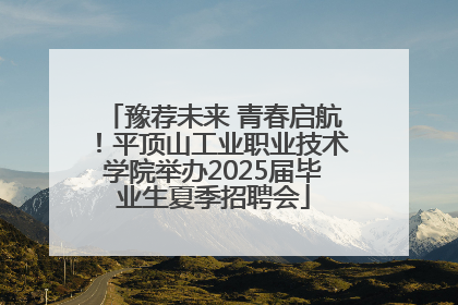 豫荐未来 青春启航！平顶山工业职业技术学院举办2025届毕业生夏季招聘会