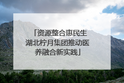 资源整合惠民生 湖北柠月集团推动医养融合新实践