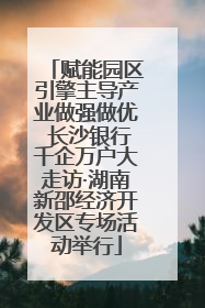 赋能园区引擎主导产业做强做优 长沙银行千企万户大走访·湖南新邵经济开发区专场活动举行