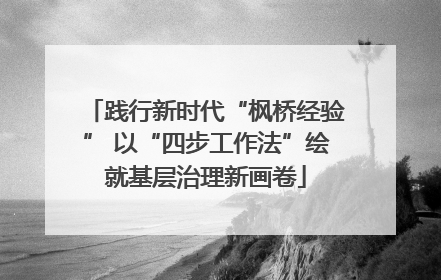 践行新时代“枫桥经验” 以“四步工作法”绘就基层治理新画卷