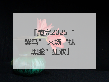 跑完2025“紫马” 来场“抹黑脸”狂欢