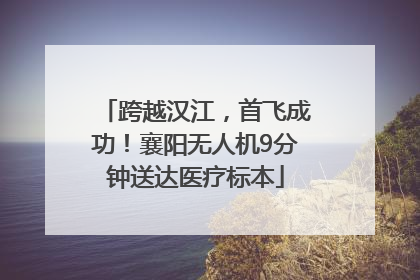 跨越汉江，首飞成功！襄阳无人机9分钟送达医疗标本
