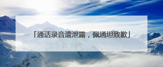 通话录音遭泄露，佩通坦致歉