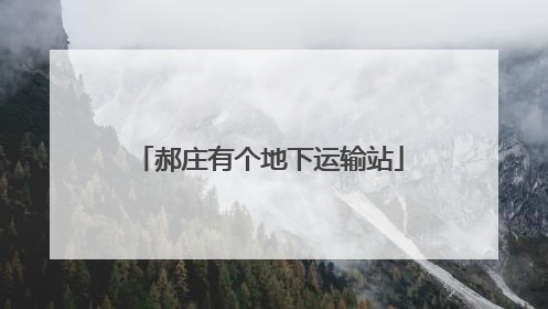 郝庄有个地下运输站