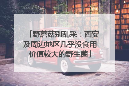 野蘑菇别乱采：西安及周边地区几乎没食用价值较大的野生菌