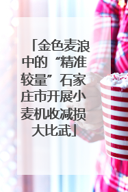 金色麦浪中的“精准较量”石家庄市开展小麦机收减损大比武