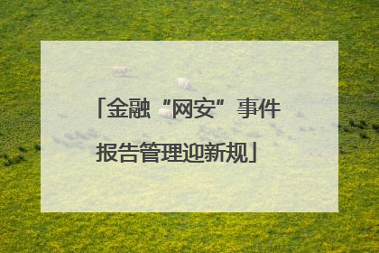 金融“网安”事件报告管理迎新规