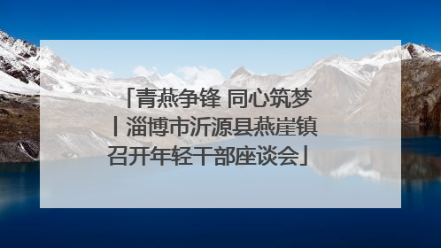 青燕争锋 同心筑梦丨淄博市沂源县燕崖镇召开年轻干部座谈会