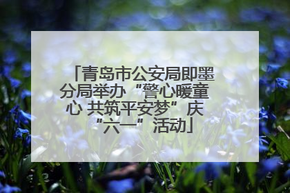青岛市公安局即墨分局举办“警心暖童心 共筑平安梦”庆“六一”活动