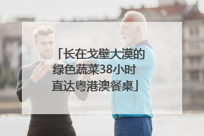长在戈壁大漠的绿色蔬菜38小时直达粤港澳餐桌