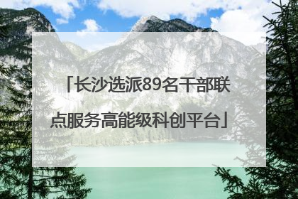 长沙选派89名干部联点服务高能级科创平台