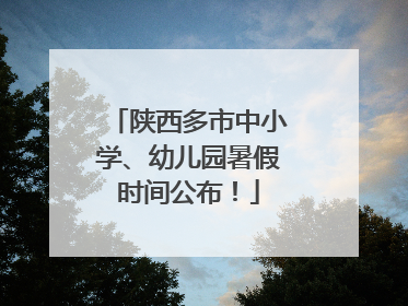 陕西多市中小学、幼儿园暑假时间公布！