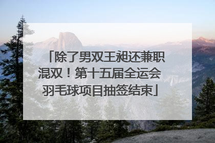 除了男双王昶还兼职混双！第十五届全运会羽毛球项目抽签结束
