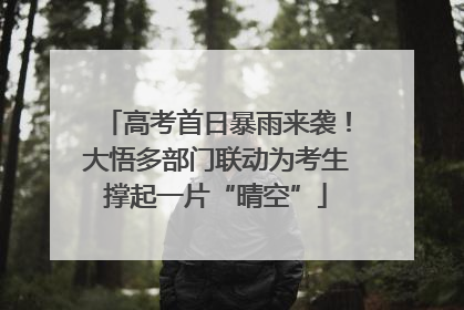 高考首日暴雨来袭！大悟多部门联动为考生撑起一片“晴空”