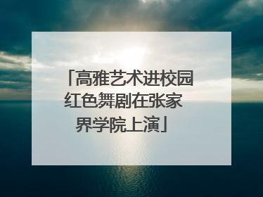 高雅艺术进校园 红色舞剧在张家界学院上演