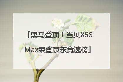 黑马登顶！当贝X5S Max荣登京东竞速榜