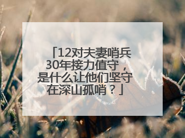 12对夫妻哨兵30年接力值守，是什么让他们坚守在深山孤哨？