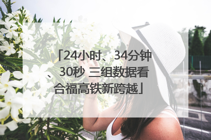 24小时、34分钟、30秒 三组数据看合福高铁新跨越