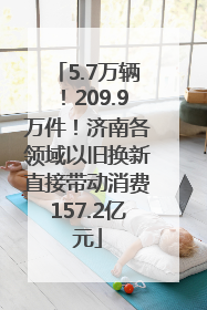 5.7万辆！209.9万件！济南各领域以旧换新直接带动消费157.2亿元