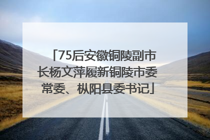 75后安徽铜陵副市长杨文萍履新铜陵市委常委、枞阳县委书记