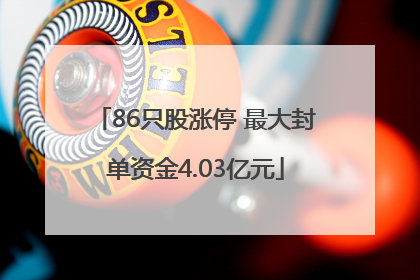 86只股涨停 最大封单资金4.03亿元