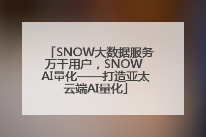 SNOW大数据服务万千用户，SNOW AI量化——打造亚太云端AI量化